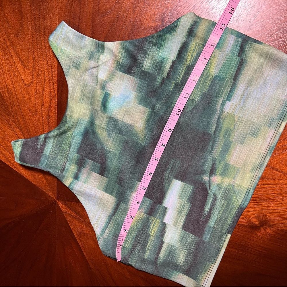 ATHLETA Abstract Green Sport Bra Top MEDIUM